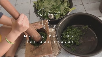 Making Daun Ubi (Tapioca Leaves) | Orang Ulu Delicacy | SILENT VLOG