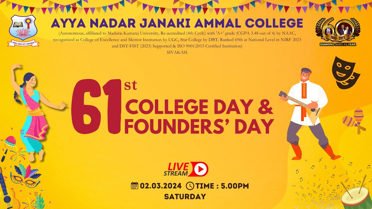 61st College Day and Founders' Day LIVE 02.03.2024 at 5PM Onwards