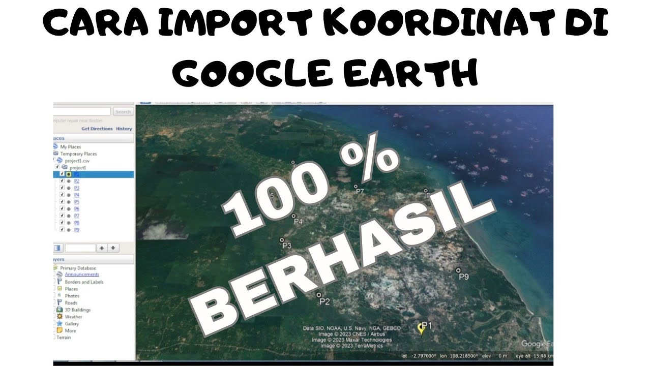 CARA MEMASUKKAN TITIK KOORDINAT DARI EXCEL KE GOOGLE EARTH PRO - YouTube