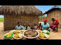 Authentic African Village Lunch, Cooking Pasted Fish With Matooke And Charcoal Making Process.