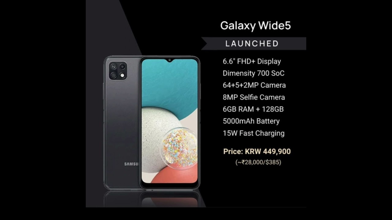 Galaxy wide 5 specs 