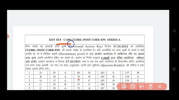 Clerk 839 Official answer key exam held on 17/10/2021