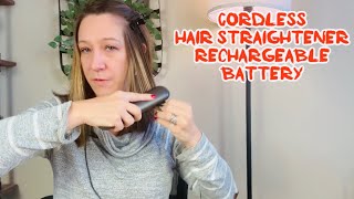 Cordless hair straightener with rechargeable battery #founditonamazon #review ￼