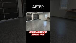 Epoxy Vs Polyaspartic Floor Finishes. New Video Soon! #Shorts #Garage