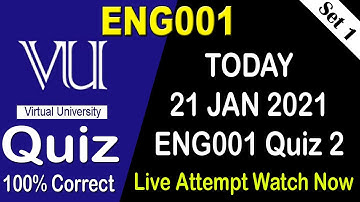ENG001 Quiz 2 Solution 2021 | 21 Jan Fall 2020 |  ENG001 Quiz 2 Solved | AM Knowledge Official
