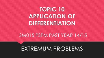 PYT10 Extremum Problems  14/15 (7) SM015