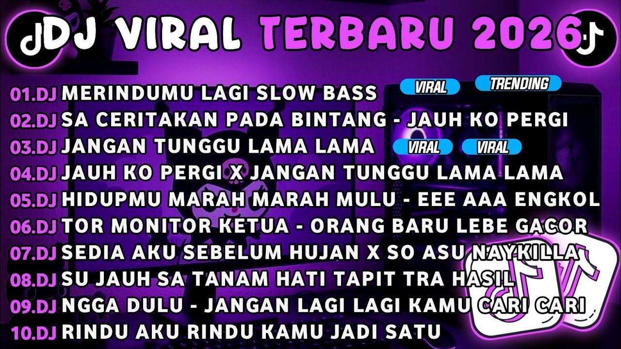 DJ TIKTOK TERBARU 2026🎵DJ MERINDUMU LAGI SLOW BASS 🎵DJ SA CERITAKAN PADA BINTANG