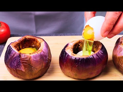 Place an egg in an eggplant and you will be amazed! Recipe for stuffed eggplants.