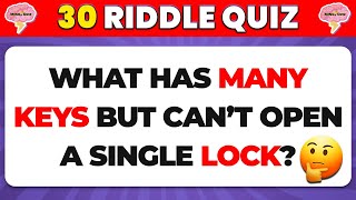ONLY GENIUS CAN SOLVE THESE RIDDLES 🧠✅ 30 Riddle Quiz Questions 🧩