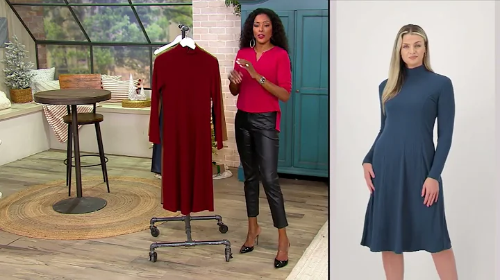 Susan Graver Sweater Rib Knit Mock Neck Midi Dress on QVC