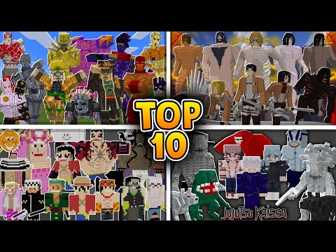 TOP 10 MELHORES ADDONS DE ANIMES DE 2021 PARA MINECRAFT PE!! Minecraft Bedrock