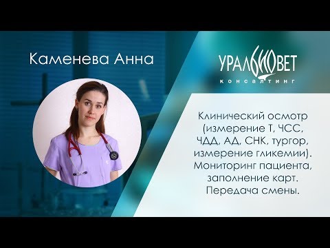 Клинический осмотр. Мониторинг пациента, заполнение карт. Передача смены. Каменева Анна