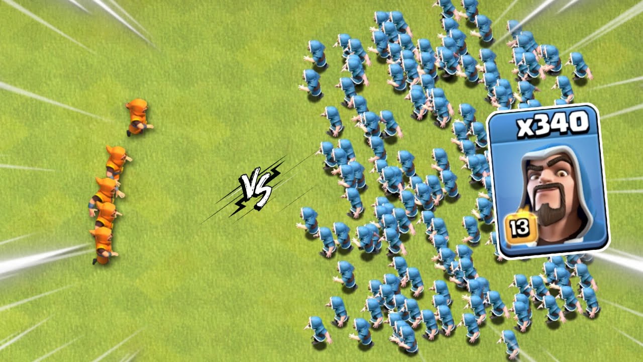 Super wizard vs Level 1 Troops | clash of clans