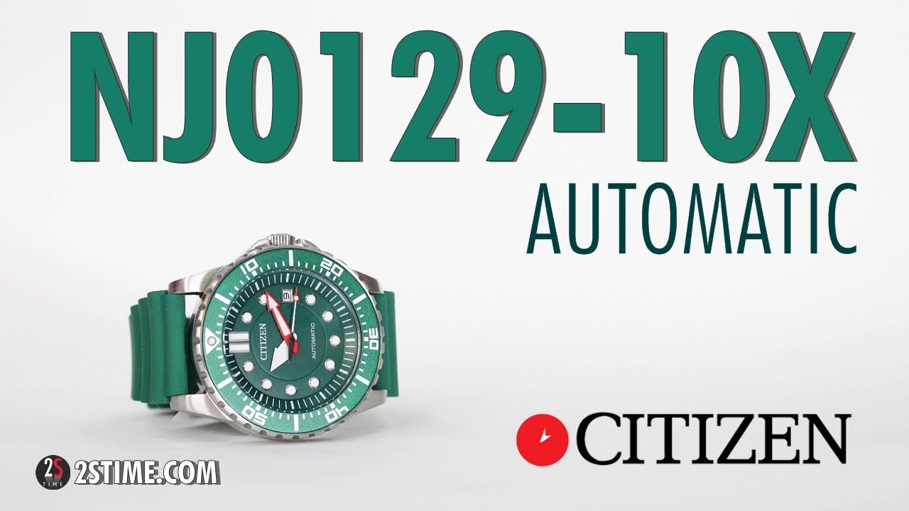 Citizen NJ0129-10X Green Dial Automatic Sport Watch - YouTube