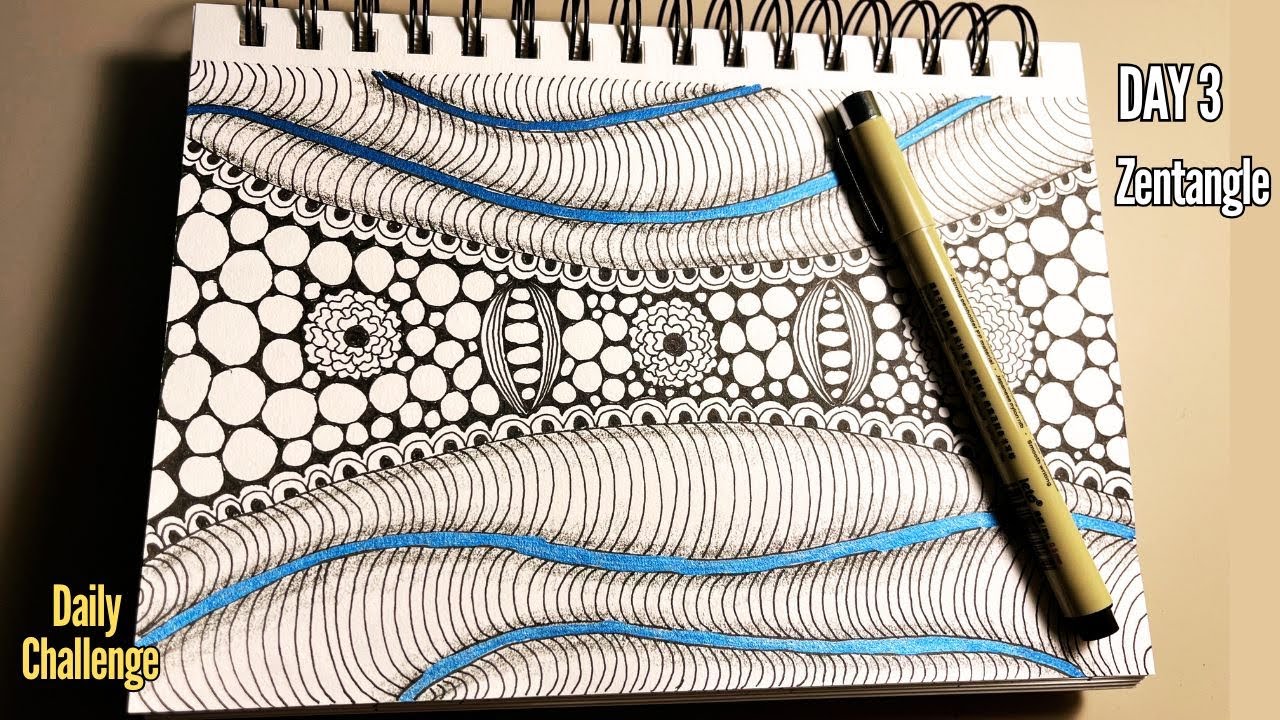 Daily Art Challenge: 30 Days of Simple, Calming Doodles ✨ | Day 3  | Corolla Arts