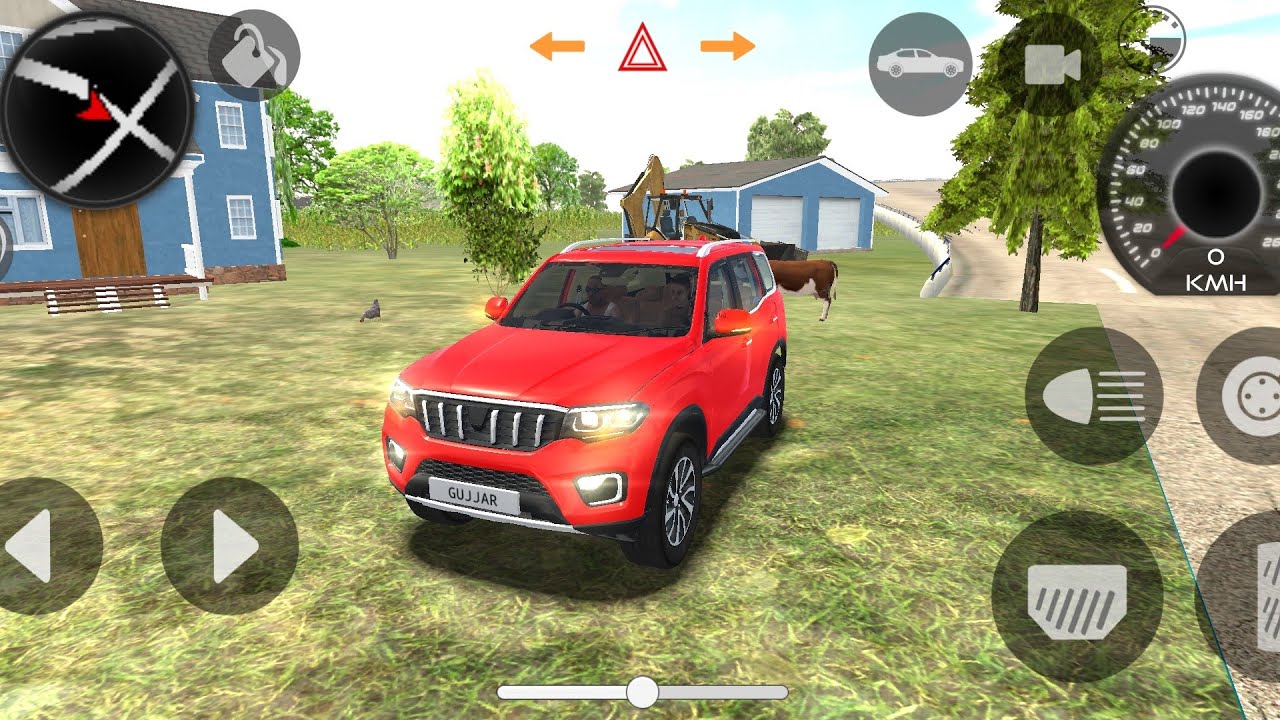 Indian car simulator Red scorpio n driving in hills Indian car