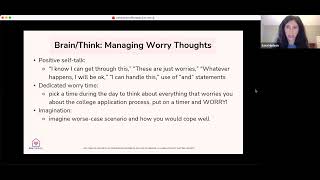 "Managing Senior Year Worries" Webinar with Sara Hudson