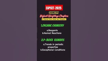 EAPCET-2025 Easy to get 6-7Marks from two Chapters#EAPCET-2025 #chemistry