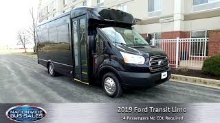 19-672 2019 Ford Transit Limo 14 Passengers No CDL Required