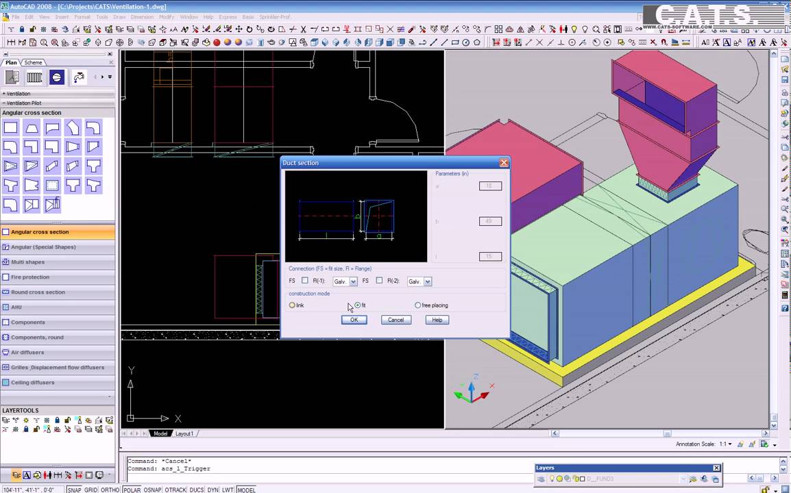 C A T S Software Ventilation 3d Design Part 3 Youtube