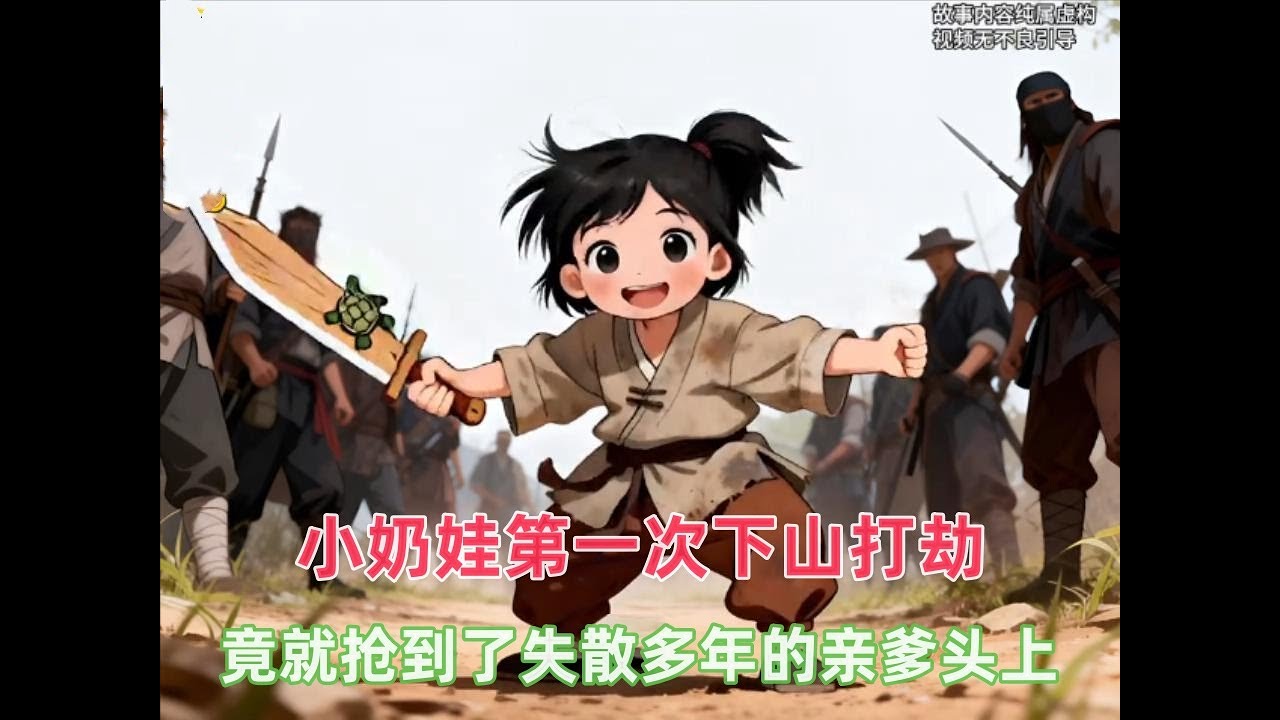 《土匪崽崽太颠了》小奶娃第一次下山打劫，竟就抢到了失散多年的亲爹头上，看着小奶娃和自己八分相似的长相，亲爹激动得差点摔下马车！！#漫画解说 #漫画