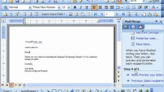 Word 2003 Tutorial Inserting & Removing Merge Fields Microsoft Office Training Lesson 21.3 Wealth