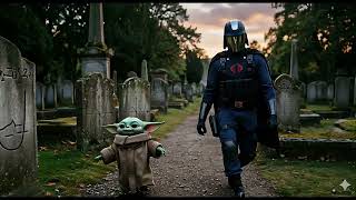 Grogu meets Cobra Commander in a graveyard.