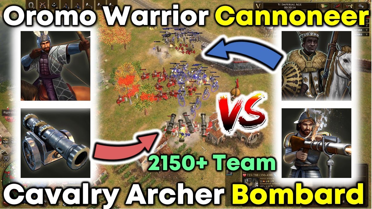 2025070201(Ranked) Oromo Warrior + Cannoneer VS Cavalry Archer + Great Bombard | 2150+ Team