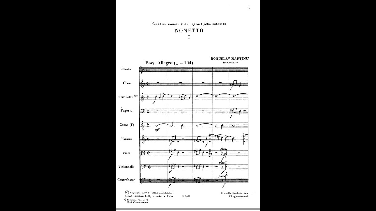 Bohuslav Jan Martinů – Nonetto (Nonet Nr. 2)