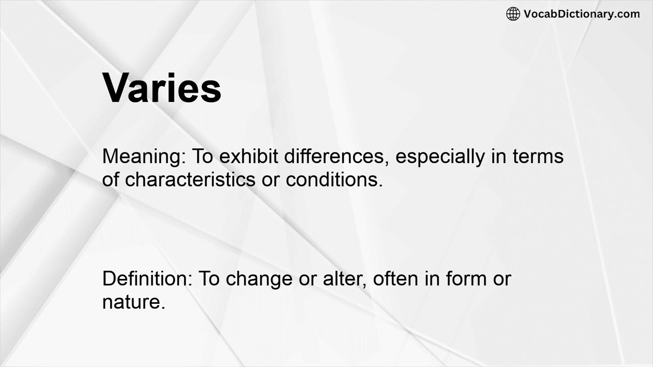 Varies Meaning