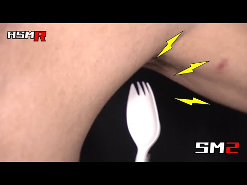 【眠くなるアトピー性皮膚炎ASMR】超痒い脇の下をプラ製フォークスプーンで掻く音/癒し/リラックス効果/睡眠導入/マッサージ