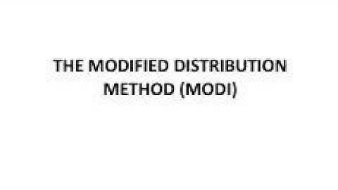 03 Modified Distribution Method Part 2