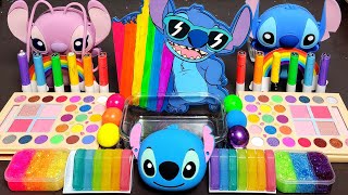 Asmr Raimbow Stitch Slime Mixing Random Into Slime! Satisfying Slime#Asmr#Slime#Satisfying