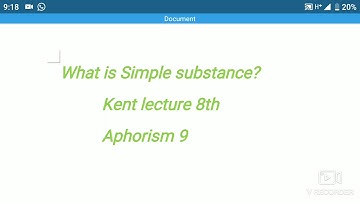 CHAP 8( ON SIMPLE SUBSTANCE APH 9) BY KNOW HOMOEOPATHY