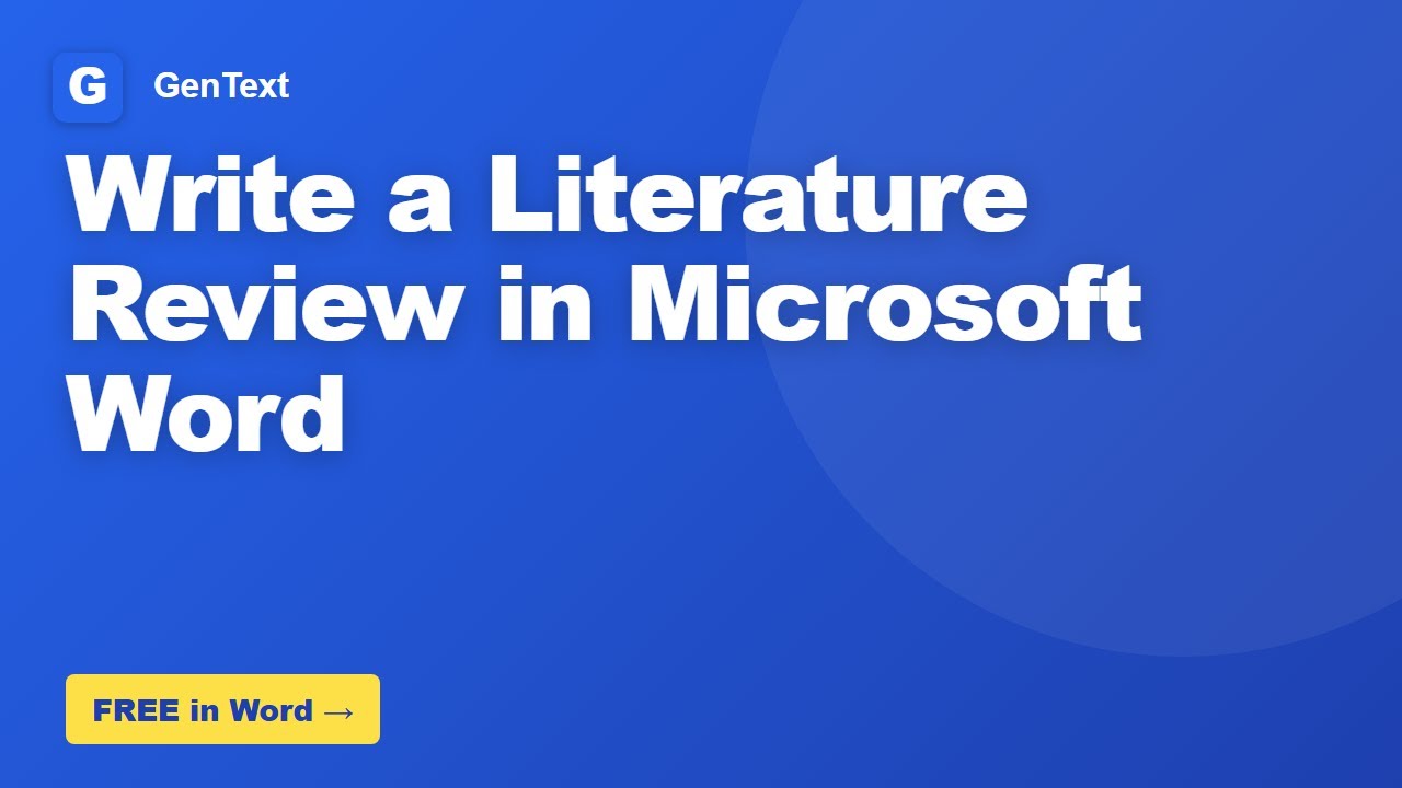 How to Write a Literature Review in Microsoft Word