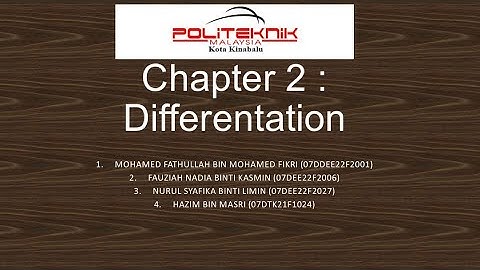 engineering mathematics 2 -DBM 20023 (PRESENTATION 1)