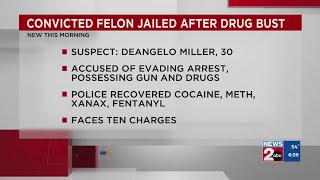 Convicted felon jailed after drug bust