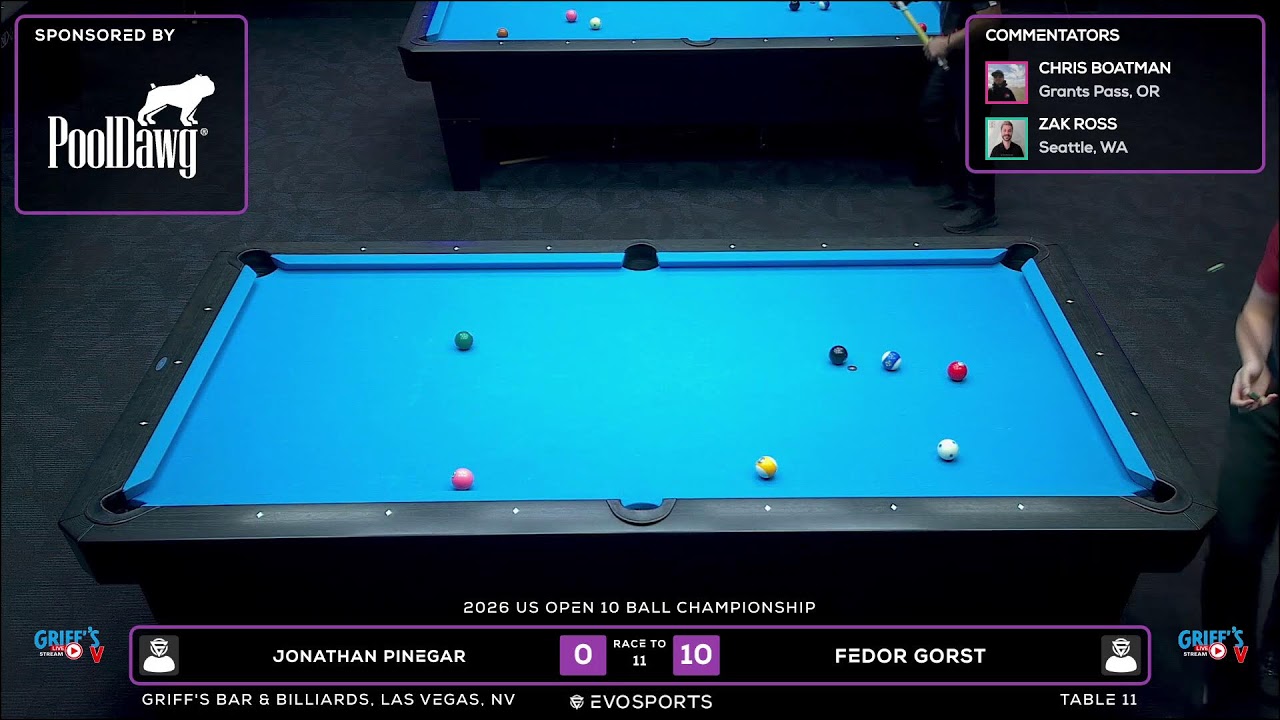 JONATHAN PINEGAR vs FEDOR GORST - GRIFF'S BAR & BILLIARDS - TABLE 11 | EvoSports