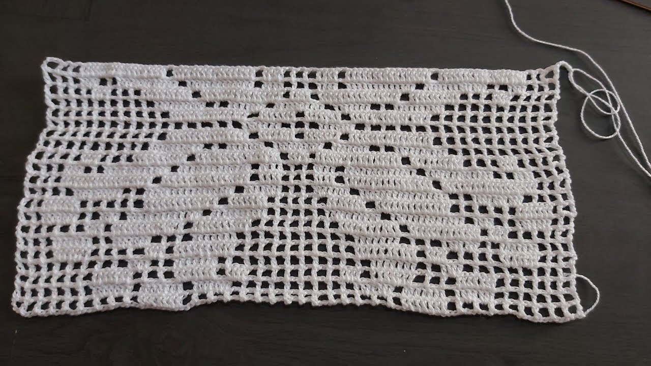 Tulipas de crochê filé, parte 4