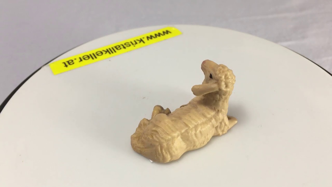 Krippenfigur aus Holz - Schaf liegend