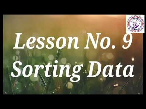 lesson 9 sorting data