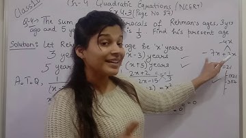 Solving "Quadratic equation" class 10 math  exercise 4.3 question 4