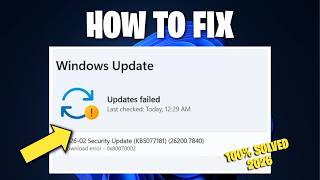 How To Fix 2026-02 Security Update (KB5077181) (26200.7840) Not Installing In Windows 11