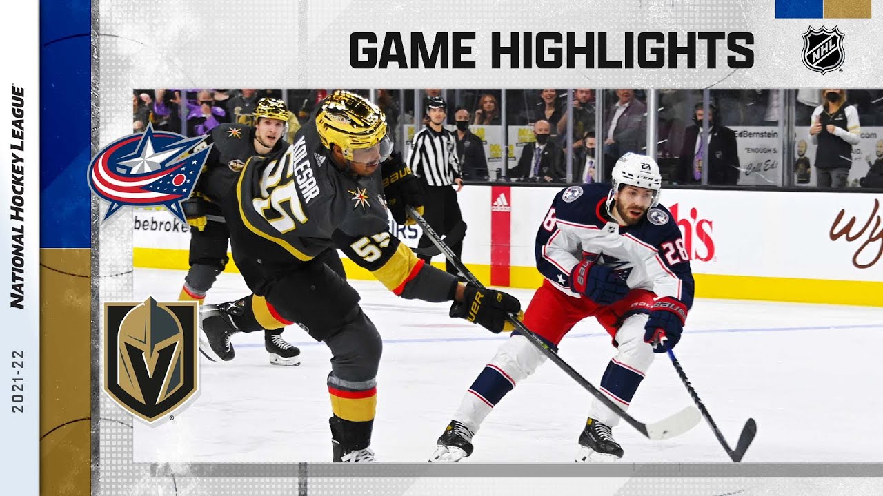 Blue Jackets Golden Knights 11/20/21 NHL Highlights YouTube