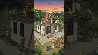 Cozy house construction in Ghibli Style #shorts