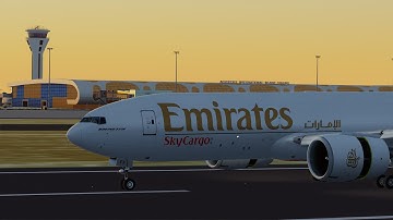 Emirates Cargo B77F landing in Dakar[P3D V5]