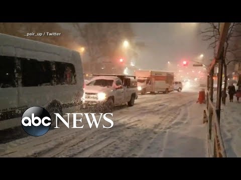 New York-area commuters stranded for hours amid snow
