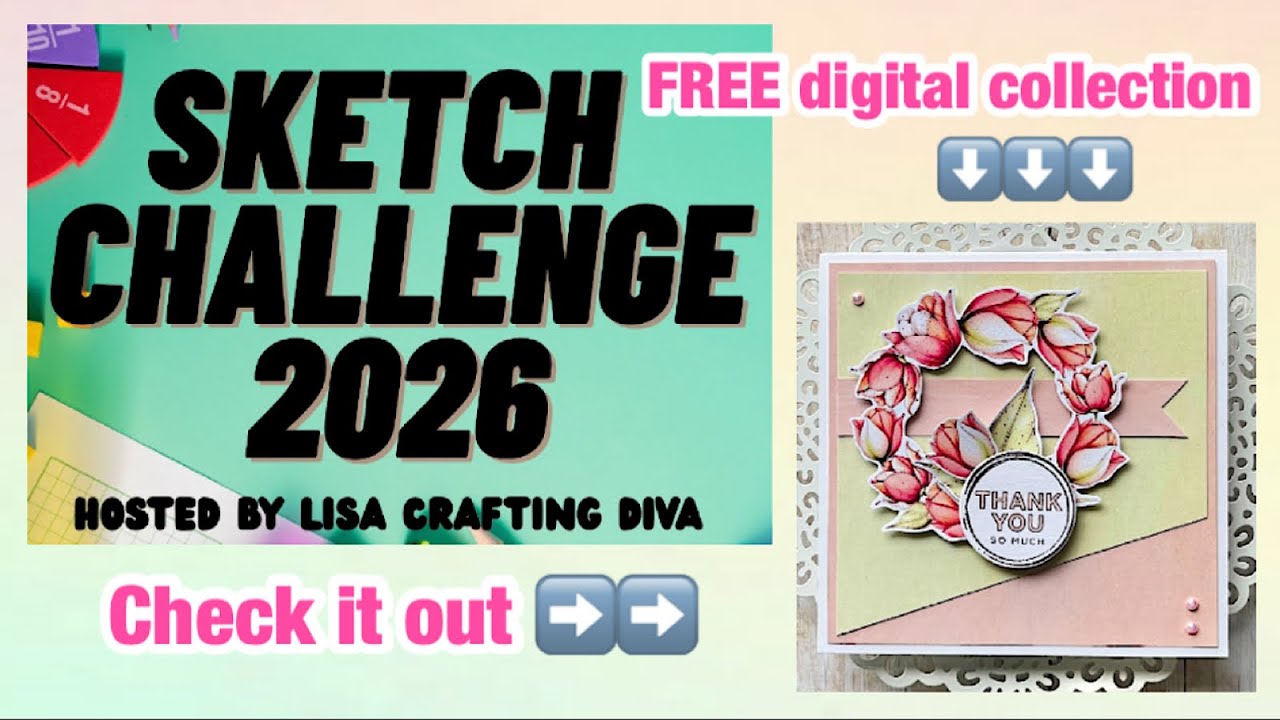 February One Sketch Challenge 2026 + FREE Digital Papers Download! 🥰