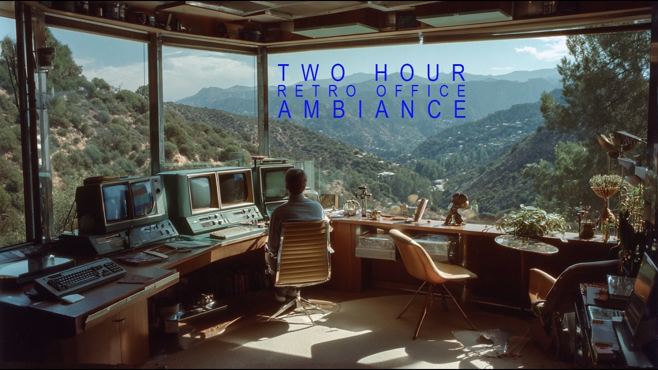 2 Hour Vintage Office Ambience | Mountain View Workspace for Deep Focus & Calm