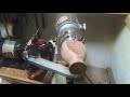 Woodturning a Macadamia nut vase in rough waters